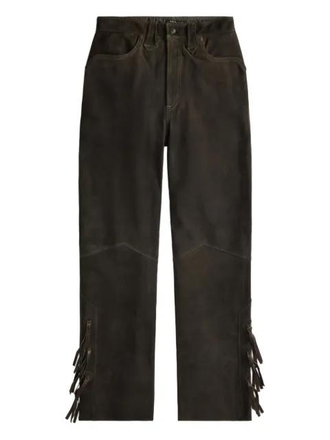 fringed leather trousers by RALPH LAUREN