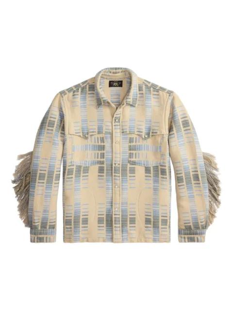 fringed striped overshirt by RALPH LAUREN