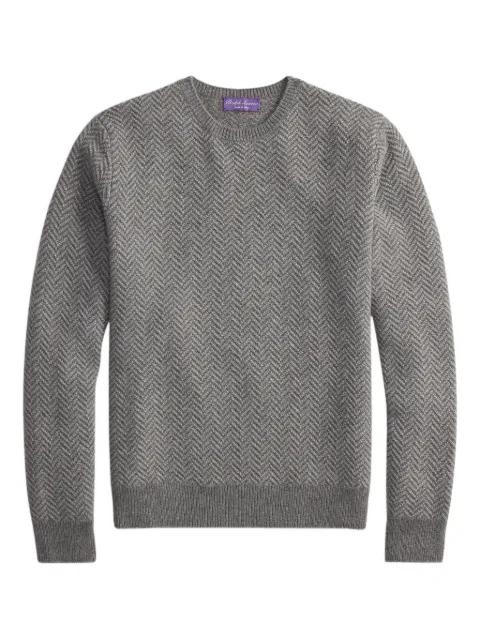 herringbone-pattern crew-neck sweater by RALPH LAUREN