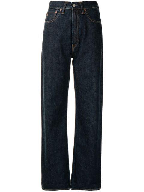 high-waisted straight-leg jeans by RALPH LAUREN