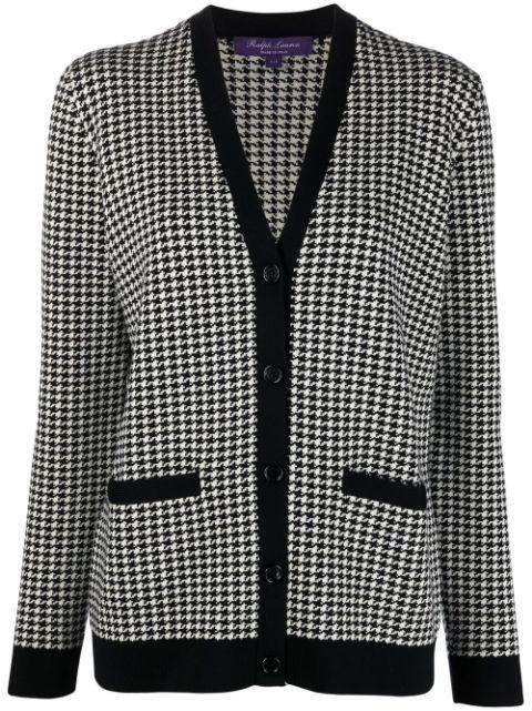 houndstooth single-breasted cardigan by RALPH LAUREN