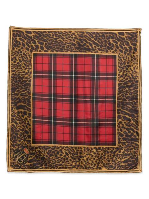 leopard-print tartan-print scarf by RALPH LAUREN
