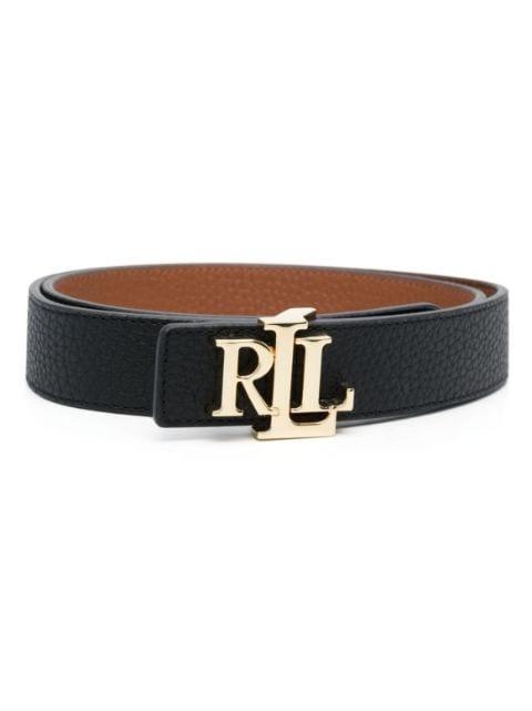 logo-buckle reversible leather belt by RALPH LAUREN