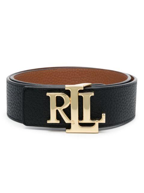 logo-buckle reversible leather belt by RALPH LAUREN