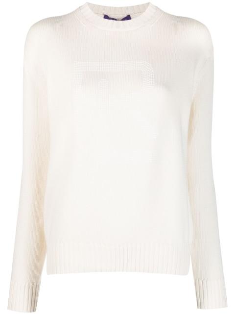 logo-embellished long-sleeve jumper by RALPH LAUREN