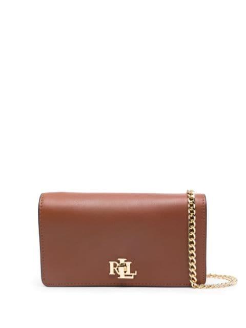 logo-lettering leather crossbody bag by RALPH LAUREN