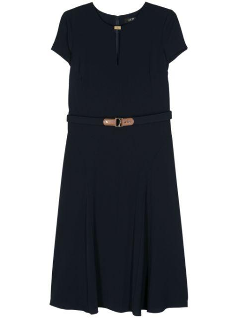 logo-plaque georgette dress by RALPH LAUREN
