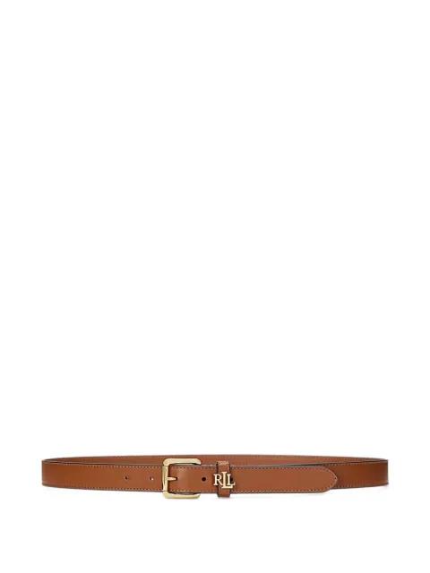 logo-plaque leather belt by RALPH LAUREN