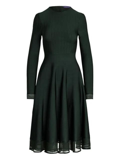 long-sleeve ribbed midi dress by RALPH LAUREN