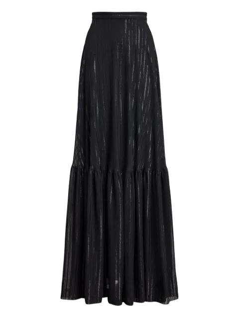 metallic-striped tiered maxi skirt by RALPH LAUREN