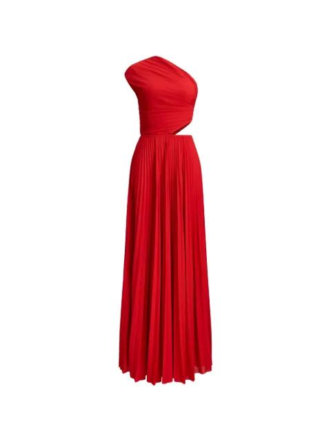 one-shoulder pleated maxi dress by RALPH LAUREN