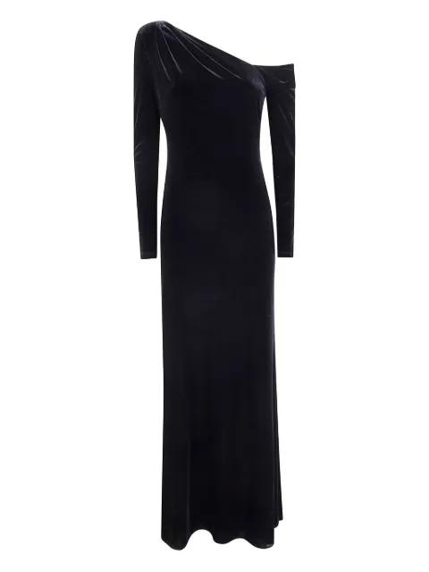one-shoulder velvet dress by RALPH LAUREN