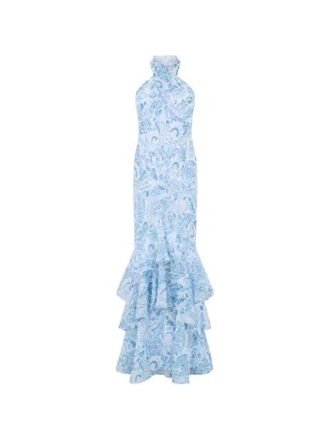 paisley-print ruffled maxi dress by RALPH LAUREN