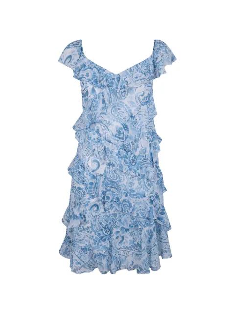 paisley-print ruffled mini dress by RALPH LAUREN