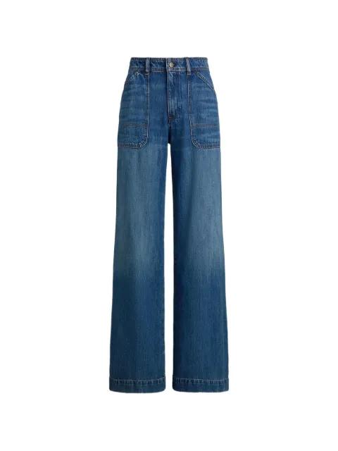patch-pocket wide-leg jeans by RALPH LAUREN