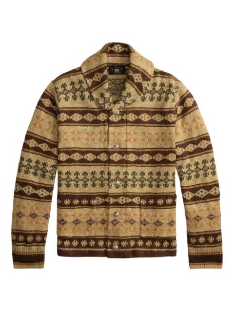 patterned shawl-collar cardigan by RALPH LAUREN