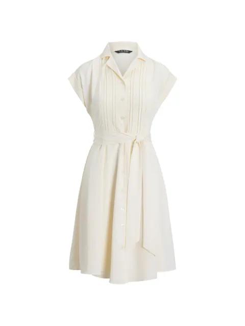 pin-tucked belted dress by RALPH LAUREN