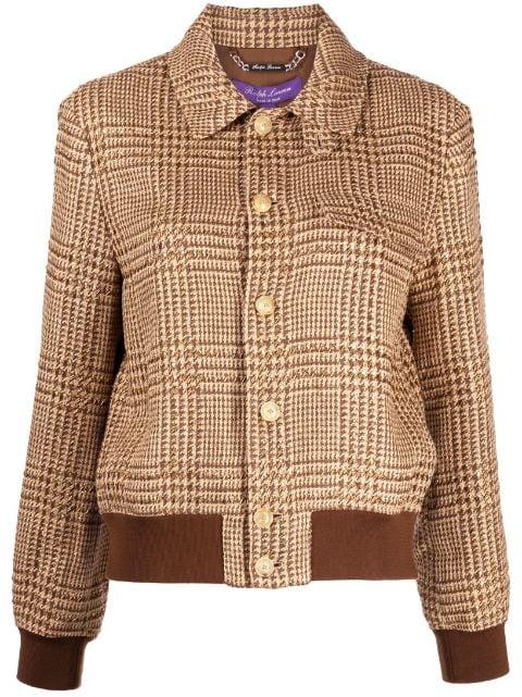 plaid-check bomber jacket by RALPH LAUREN