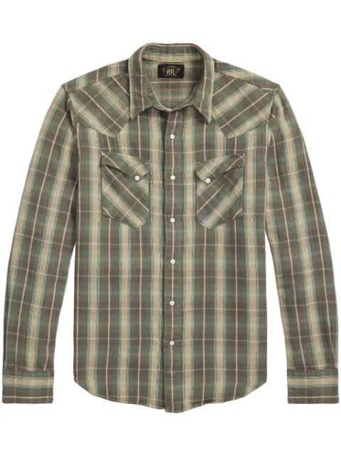 plaid-check cotton shirt by RALPH LAUREN