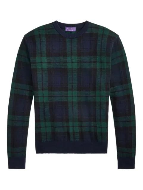 plaid-pattern crew-neck sweater by RALPH LAUREN