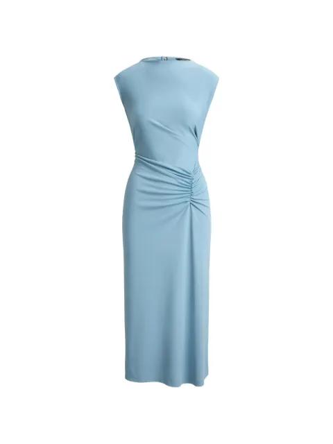 pleated cap-sleeve midi dress by RALPH LAUREN