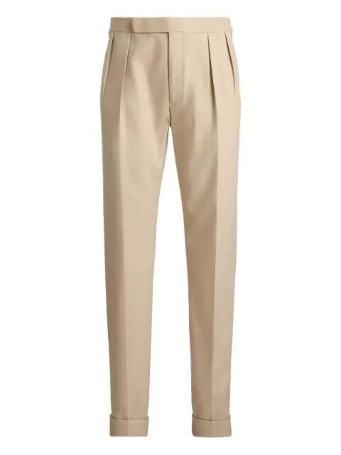 pleated-front tailored trousers by RALPH LAUREN