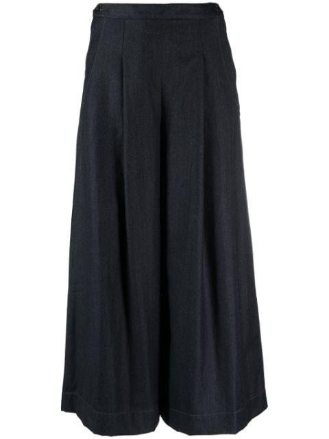 pleated high-waisted twill culottes by RALPH LAUREN