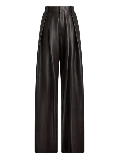 pleated leather trousers by RALPH LAUREN
