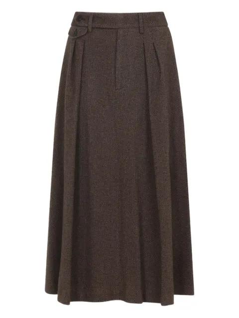 pleated tweed skirt by RALPH LAUREN