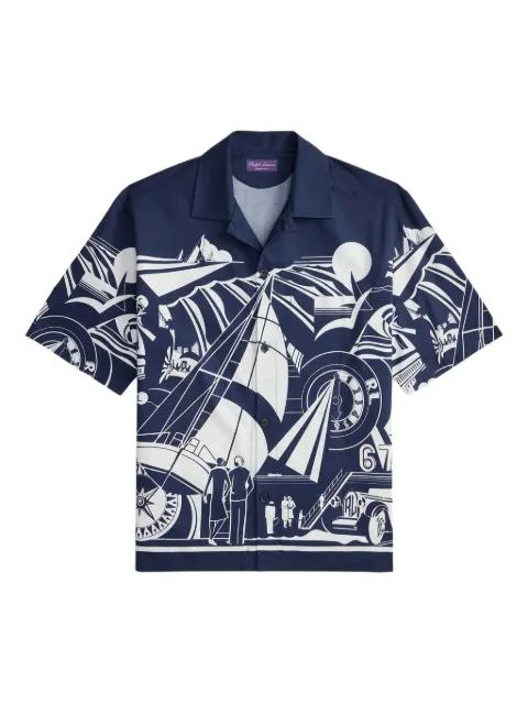 print-detail short-sleeve shirt by RALPH LAUREN