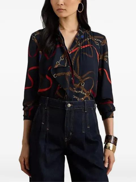 printed pleated shirt by RALPH LAUREN