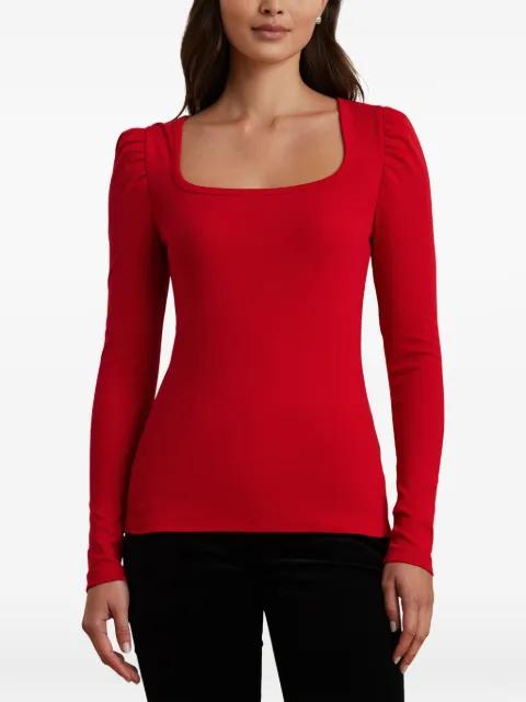 puff-sleeve square-neck top by RALPH LAUREN