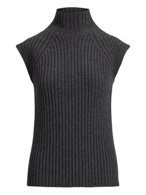 ribbed high-neck sleeveless top by RALPH LAUREN