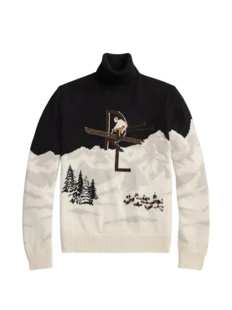 roll neck intarsia sweater by RALPH LAUREN