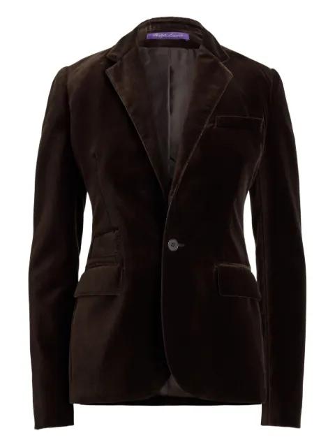 ruffle-detail velvet blazer by RALPH LAUREN