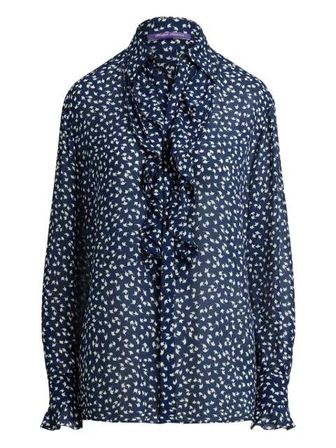 ruffle-trim geometric-print Addison shirt by RALPH LAUREN