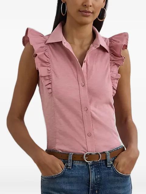ruffle-trimmed sleeveless shirt by RALPH LAUREN