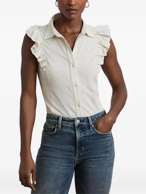 ruffle-trimmed sleeveless shirt by RALPH LAUREN