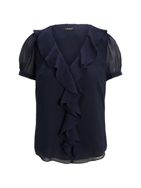 ruffled V-neck blouse by RALPH LAUREN