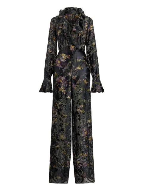 ruffled floral-print jumpsuit by RALPH LAUREN