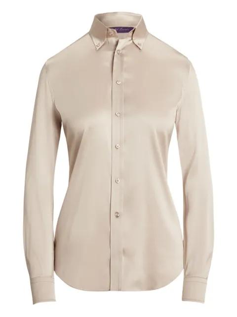 satin button-up shirt by RALPH LAUREN