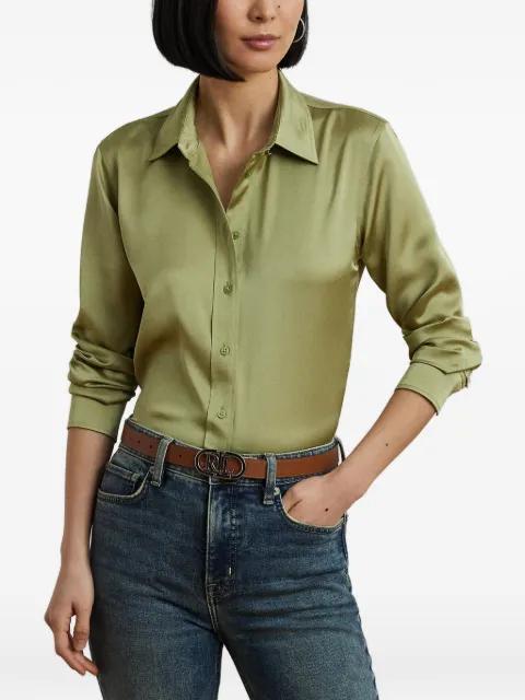 satin-finish long-sleeve shirt by RALPH LAUREN