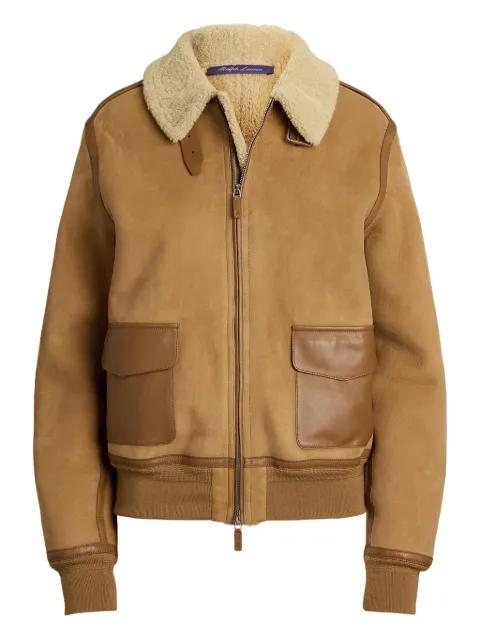 shearling-collared bomber jacket by RALPH LAUREN