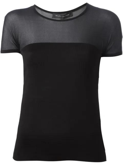 sheer panel t-shirt by RALPH LAUREN