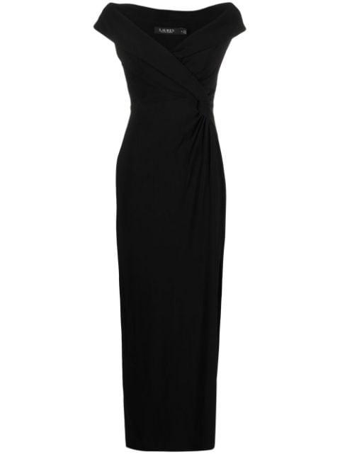 sleeveless pinched-waist gown by RALPH LAUREN