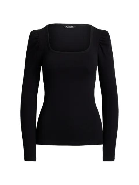 square-neck puff-sleeve top by RALPH LAUREN