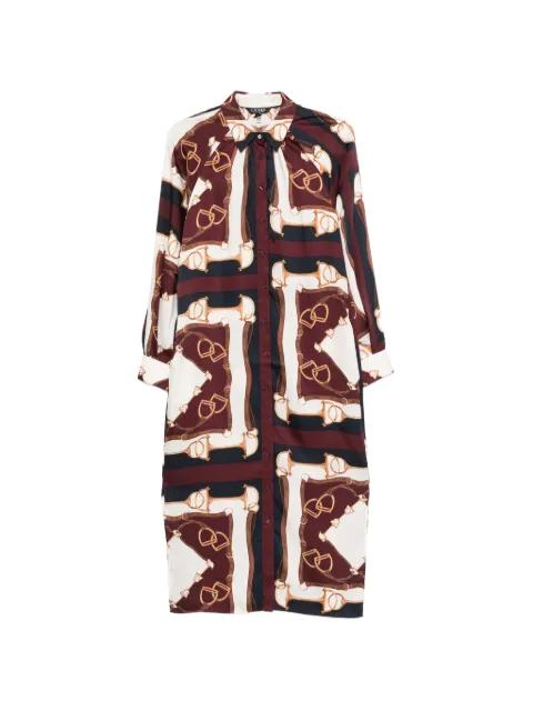 stirrup print shirt midi dress by RALPH LAUREN