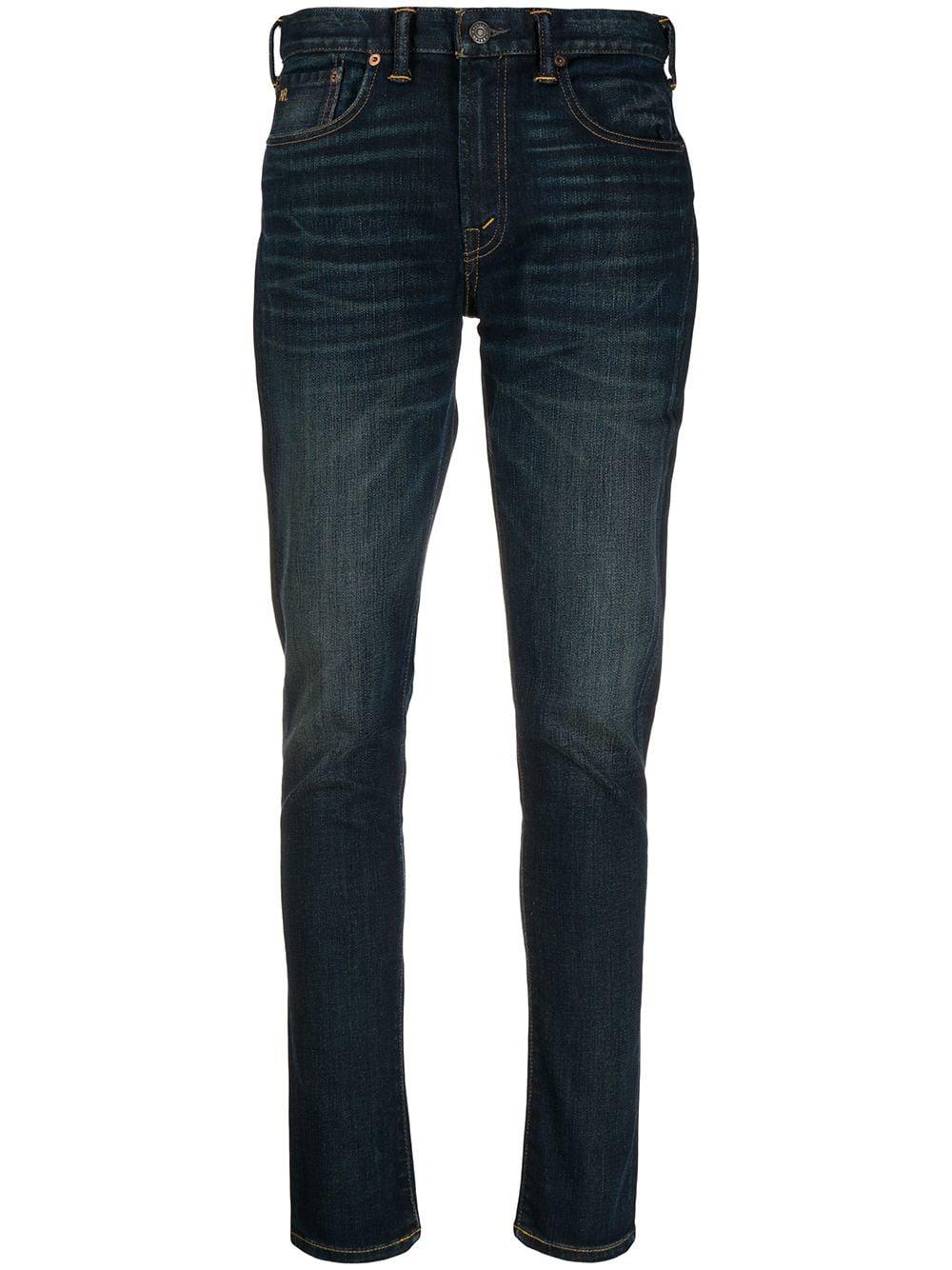 stonewashed mid-rise skinny jeans by RALPH LAUREN