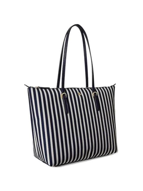 stripe-print logo-plaque tote bag by RALPH LAUREN