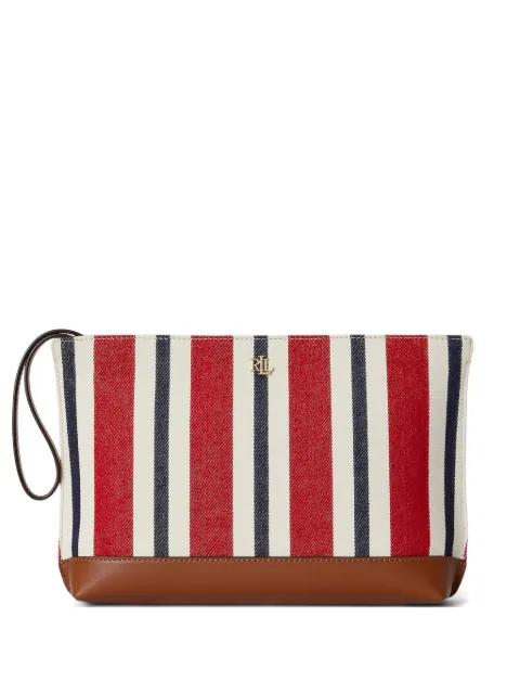 striped canvas clutch bag by RALPH LAUREN
